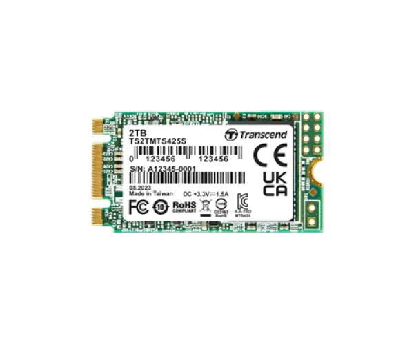 TRANSCEND 2 TB MTS425S M.2 SATA 3 2242 SSD 3D NAND - CACHELESS