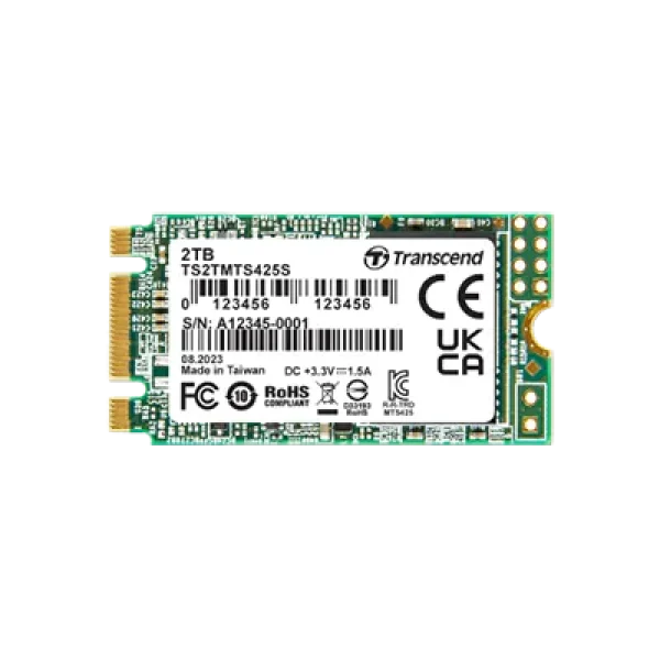 TRANSCEND 2 TB MTS425S M.2 SATA 3 2242 SSD 3D NAND - CACHELESS