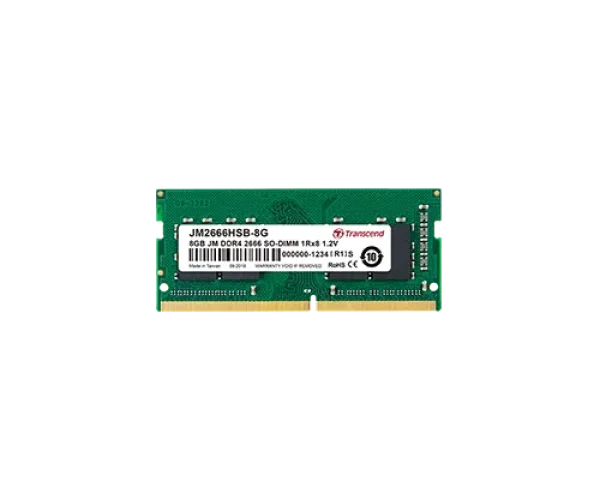 TRANSCEND 16GB JET MEMORY DDR4 2666MHZ NOTEBOOK SO-DIMM 2RX8 1GX8 CL19