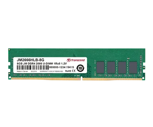 TRANSCEND 16GB JET MEMORY DDR4 2666MHZ DESKTOP U-DIMM 2RX8 1GX8 CL19