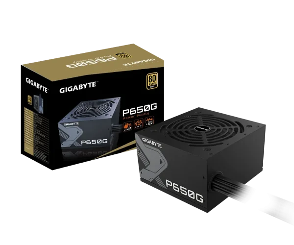 Gigabyte PSU P650B Gold Certified 650W - 3 Year Warranty; 24/20-pin x 1; CPU 4+4-pin x 1; PCI-E 6+2-pin x 2; SATA x 6; Peri x3