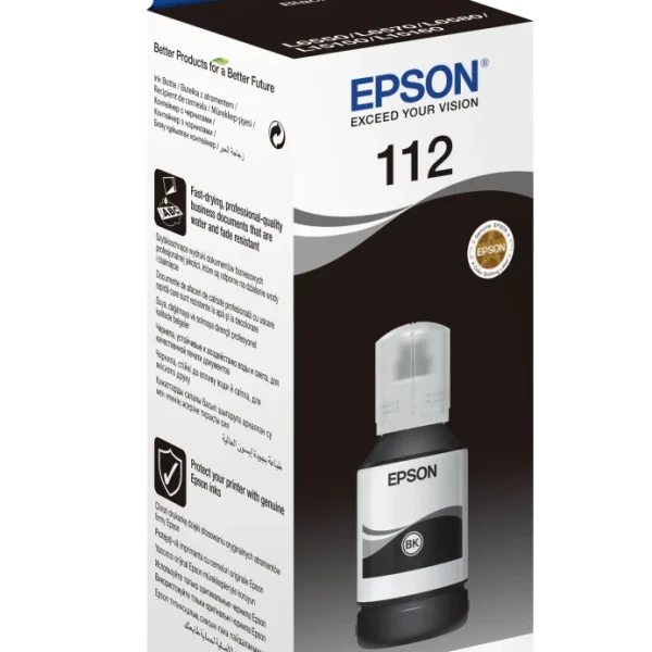 Epson 112 EcoTank Pigment Black ink bottle (127 ml) 7500 pages @ 5% coverage