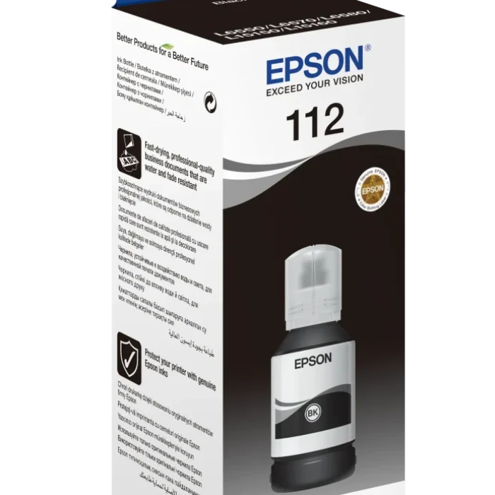 Epson 112 EcoTank Pigment Black ink bottle (127 ml) 7500 pages @ 5% coverage