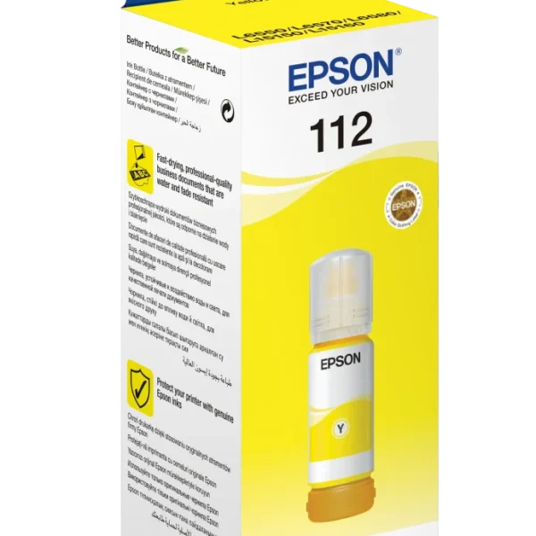 Epson 112 EcoTank Pigment Yellow ink bottle (70 ml) 6000 pages @ 5% coverage
