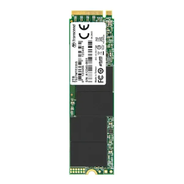 TRANSCEND 2TB MTE220S PCI-E GEN 3x4 NVMe M.2 2280 SSD 3D TLC with DRAM cache - 3500 MB/s Read 2900 MB/s Write - 4400 TBW