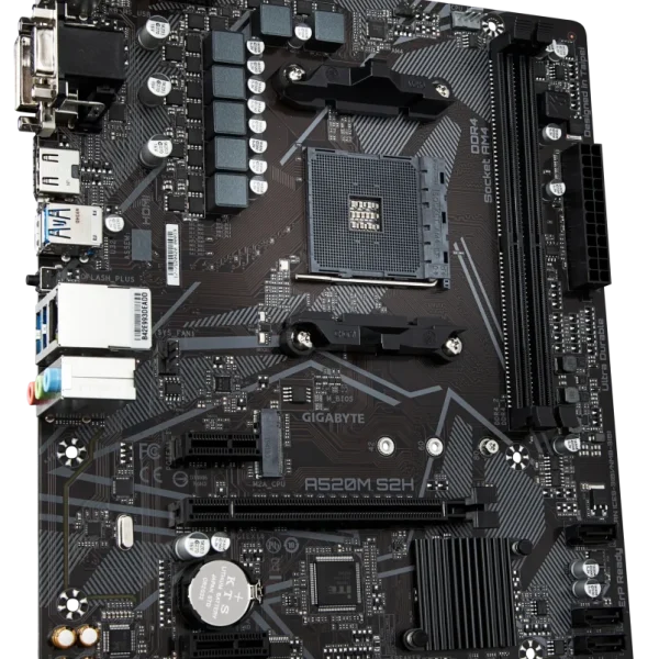GIGABYTE Motherboard AMD A520M-S2H  for 3rd/4th/5th Generation AMD Ryzen™ processors; 2x Dual DDR4; 1x M2; HDMI; DVI; VGA.