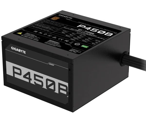 Gigabyte PSU P450B Bronze Certified 450W - 3 Year Warranty; 24/20-pin x 1; CPU 4+4-pin x 1; PCI-E 6+2-pin x 2; SATA x 6; Peri x3