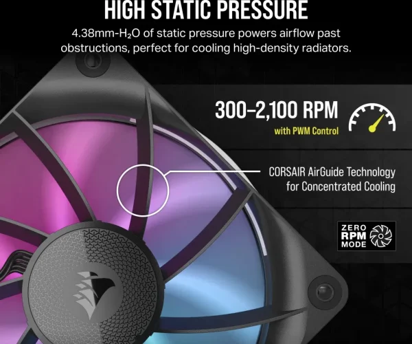 Corsair RX RGB Series; iCUE LINK RX120 RGB; 120mm Fan; Single Pack