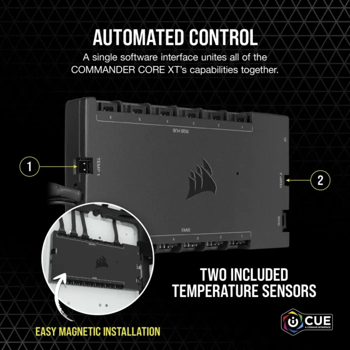 Corsair iCUE Commander CORE XT - Digital Fan Speed and RGB Lighting Controller.  6x Fan; 6x RGB