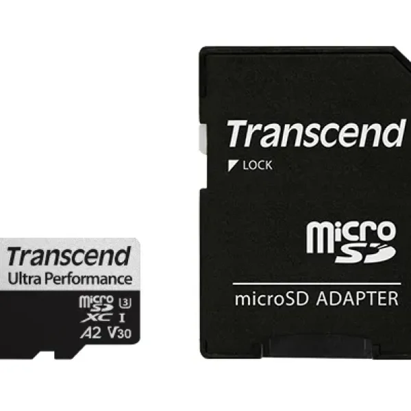 TRANSCEND 340S 128GB ULTRA PERFROMANCE MICRO SD UHS-I  U3 V30 A2 CLASS10 - READ 160 MB/S - WRITE 90MB/S - WITH SD ADPTOR