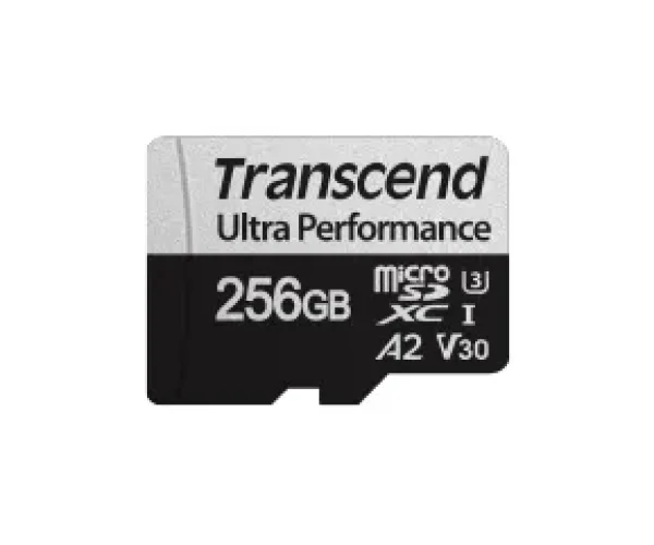 TRANSCEND 340S 256GB ULTRA PERFROMANCE MICRO SD UHS-I  U3 V30 A2 C10 - READ 160 MB/S - WRITE 125MB/S - WITH SD ADPTOR