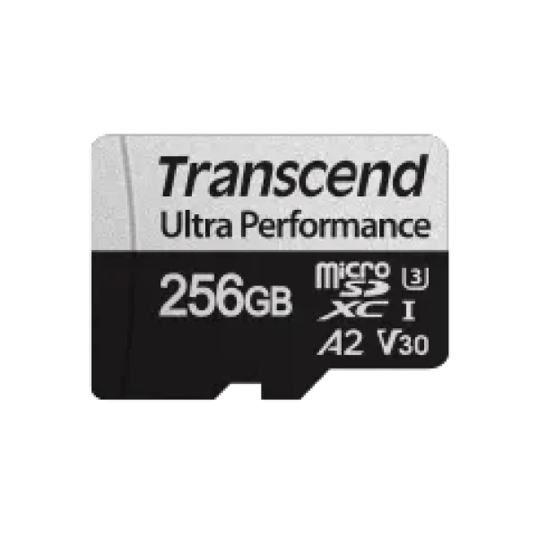TRANSCEND 340S 256GB ULTRA PERFROMANCE MICRO SD UHS-I  U3 V30 A2 C10 - READ 160 MB/S - WRITE 125MB/S - WITH SD ADPTOR