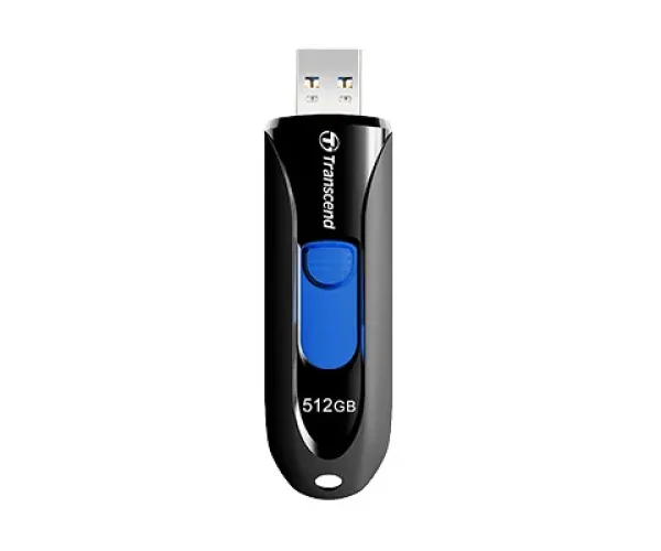 TRANSCEND 512GB JF790 USB3.1 GEN 1 CAPLESS FLASH DRIVE - BLACK AND BLUE