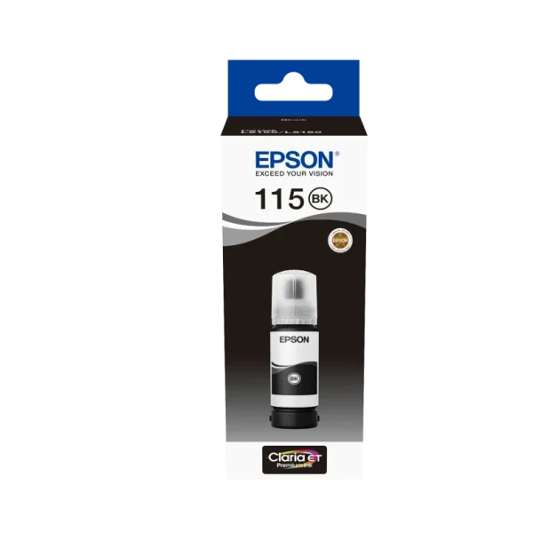 Epson 115 EcoTank Pigment Black ink bottle (70 ml). 6200 pages @ 5% coverage