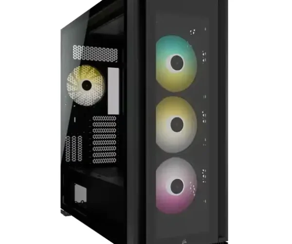 7000X RGB Black Tempered Glass Mid-Tower; 6x 3.5'' |  3x 2.5'' Drive Bays; 480mm Radiator Compatible; 4x 140mm RGB Fans incl