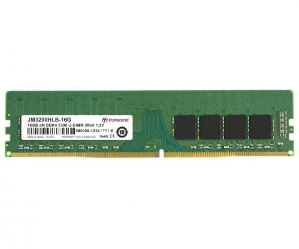 TRANSCEND JET MEMORY 16GB DDR4-3200 DESKTOP U-DIMM 2RX8 CL22