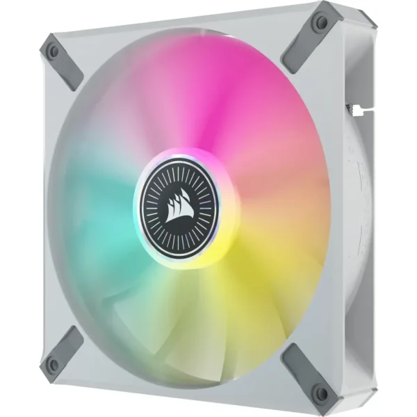 Corsair ML140 140mm PWM 400 - 2000 RPM Premium Magnetic Levitation Fan; Dual Pack With Lighting Node Core - White