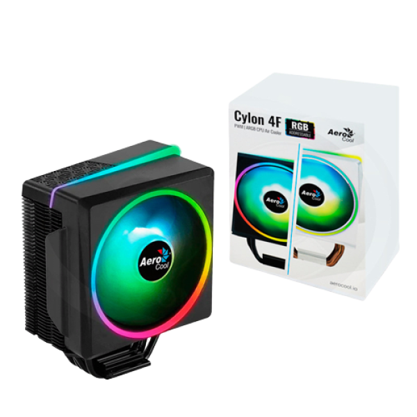 Aerocool Cylon 4F ARGB CPU Air Cooler - Aluminum - (TDP) up to 145W - LGA 1700/1200/115X AM4/AM5.