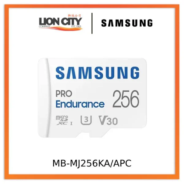 Samsung MB-MJ256KA PRO Endurance microSDXC 256GB Memory Card; Read : up to 100MB/s Write : 40MB/s* Read/Write speed with UHS-I (