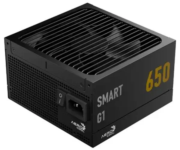Aerocool SMART G1 Gold 650W PSU - ATX 3.1 PCIe5.1 - ATX 24 PIN; 1x 4+4PIN CPU/2x CPU 8PIN; 12x SATA; 2x PATA; 2x PCIe 6+2PIN