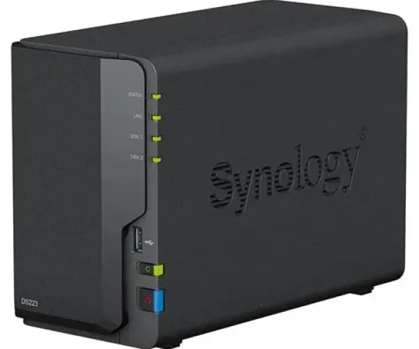 DiskStation 2 Bay NAS; 4-core 1.7 GHz; 2 GB DDR4 non-ECC
