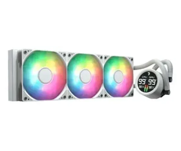 Aerocol Abyss L360 White with digital display - 360mm ARGB Liquid Cooler - Intel LGA1851/LGA1700   - AMD AM4/AM5.