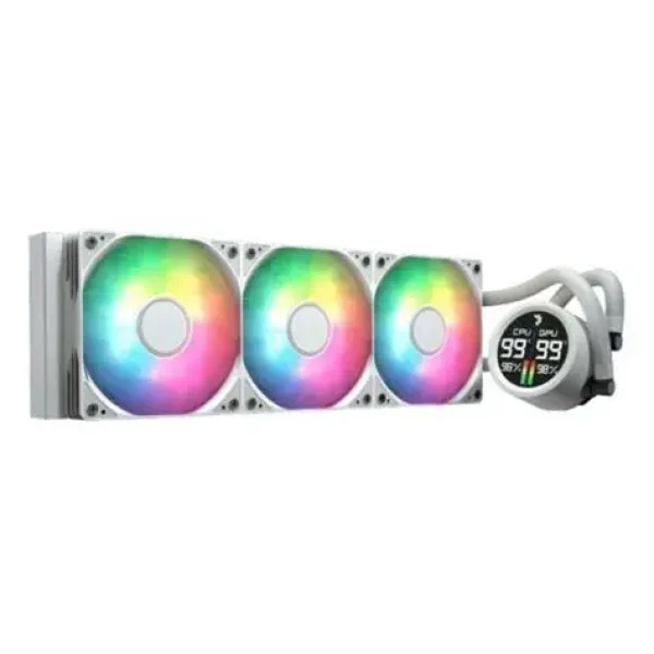 Aerocol Abyss L360 White with digital display - 360mm ARGB Liquid Cooler - Intel LGA1851/LGA1700   - AMD AM4/AM5.