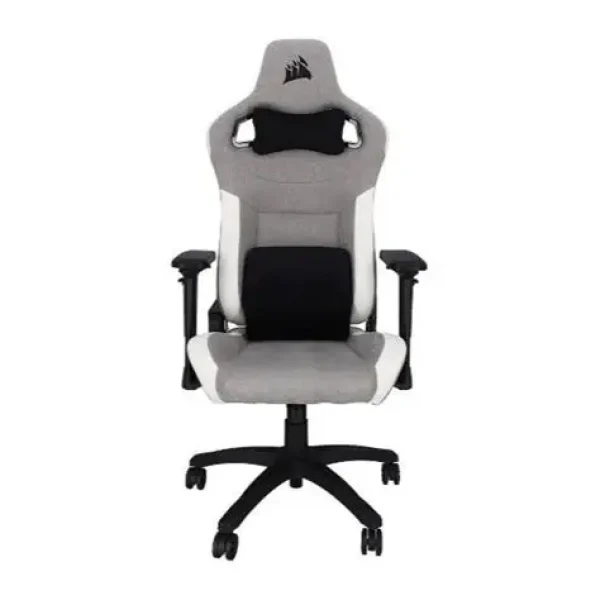 CORSAIR T3 RUSH Gaming Chair - Grey/White Premium Breathable Fabric  – up to 120kg – 4D Adjustable Armrests .