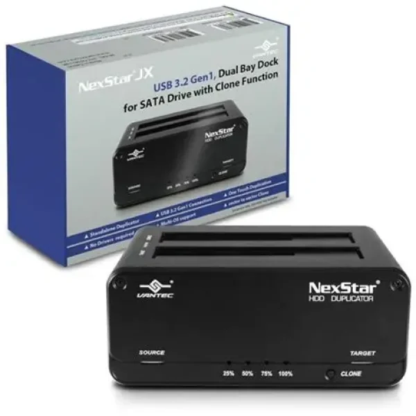 NexStar JX; USB 3.2 Gen1; Dual Bay Dock for SATA Drive with Clone Function