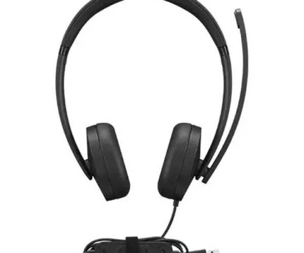 LENOVO USB-A Wired Stereo Headset Gen 2 | Inline Control Box | Double-Sided Boom Mic | 2yr Carry In