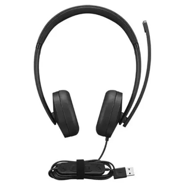 LENOVO USB-A Wired Stereo Headset Gen 2 | Inline Control Box | Double-Sided Boom Mic | 2yr Carry In