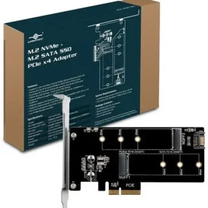 Vantec M.2 NVMe + M.2 SATA SSD PCIe X4 Adapter
