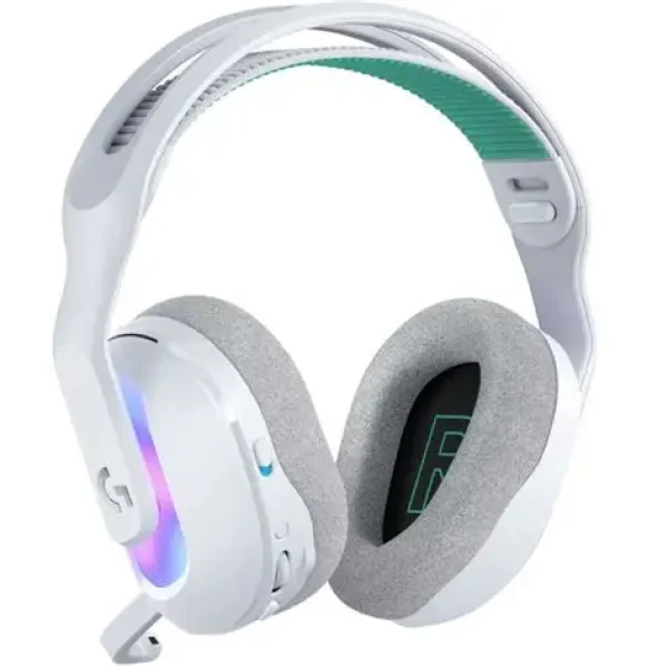 Wireless Gaming Headset with LIGHTSYNC RGB |  2.4GHZ Detachable Mic - White|USB-A LIGHTSPEED Wireless Receiver |  Wired USB-A US