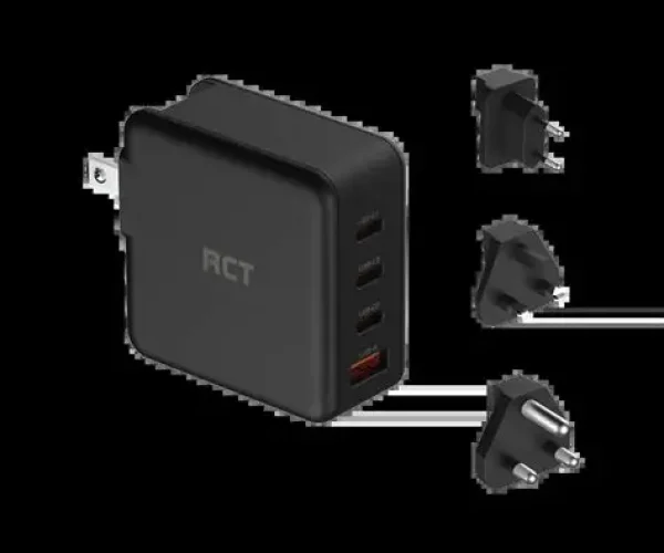 RCT 100W GaN fast charging travel kit - Travel adapter + (EU+UK+SA) Plug and cable
