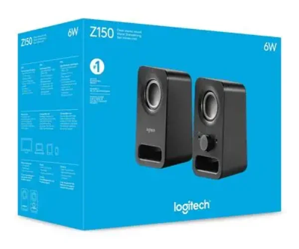 980-000814 - Logitech Desktop Speakers Z150 Multimedia mini Speakers Midnight Black 1 speaker 6 watts audio device with 3.5mm