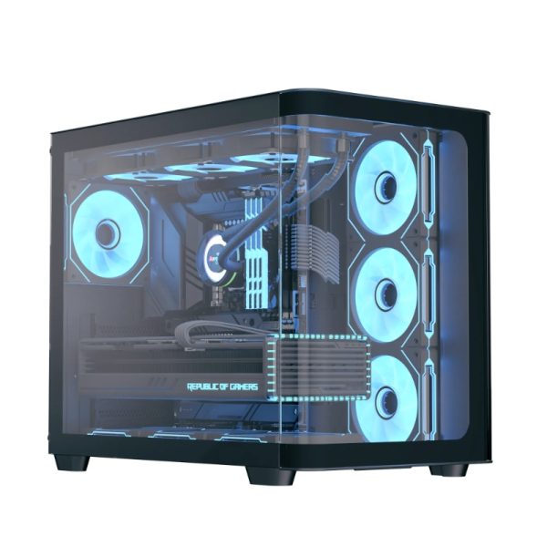 Aerocool P500C Black Mid tower case - Includes 120mm ARGB Fan x 4 and 4-port ARGB control hub - ATX - 3x 2.5'' or 2x3.5'' - 360m