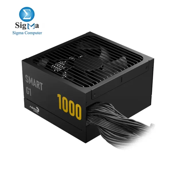 Aerocool SMART G1 Gold 1000W PSU - ATX 3.1 PCIe5.1 - ATX 24 PIN; 2x 4+4PIN CPU/2x CPU 8PIN; 12x SATA; 2x PATA; 2x PCIe 6+2PIN; 1