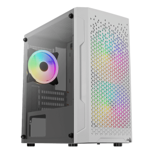 Aerocool Trinity Mini White tower case - 2x 140mm and 1x 120mm RGB included - Micro ATX - 2x3.5'' or 3x 2.5'' - 240mm radiator