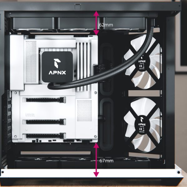 Aerocool APNX V1 premium Black mid-tower ATX case - Supports up to 10 fans -  6x2.5'' or 2x 3.5'' - 360mm radiator