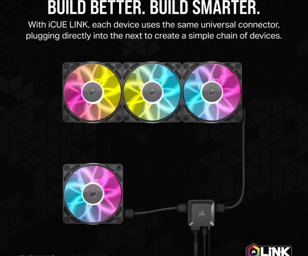 Corsair RX Series; iCUE LINK RX140; 140mm Fan; Dual Pack - White.