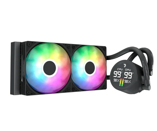 Aerocol Abyss L240 Black with digital display - 240mm ARGB Liquid Cooler - Intel LGA1851/LGA1700   - AMD AM4/AM5.
