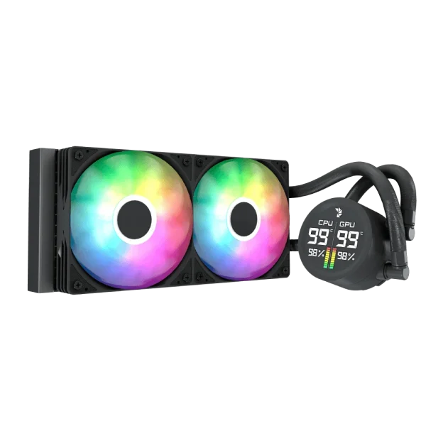 Aerocol Abyss L240 Black with digital display - 240mm ARGB Liquid Cooler - Intel LGA1851/LGA1700   - AMD AM4/AM5.