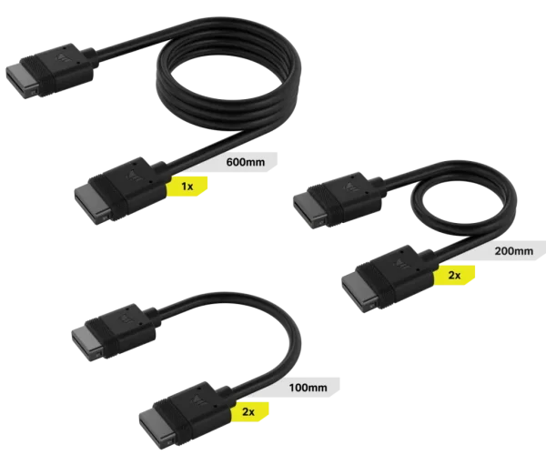 Corsair iCUE LINK Cable Kit with Straight connectors; Black