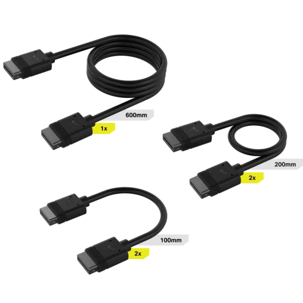 Corsair iCUE LINK Cable Kit with Straight connectors; Black