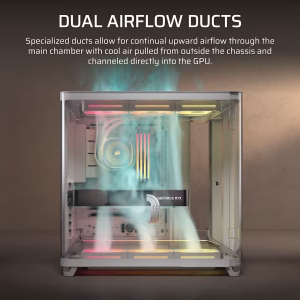 AIR 5400 LX-R RGB iCUE LINK Triple Chamber Mid-Tower PC Case ;3x Fans included;2x 2.5'' ; 1x 3.5''; White