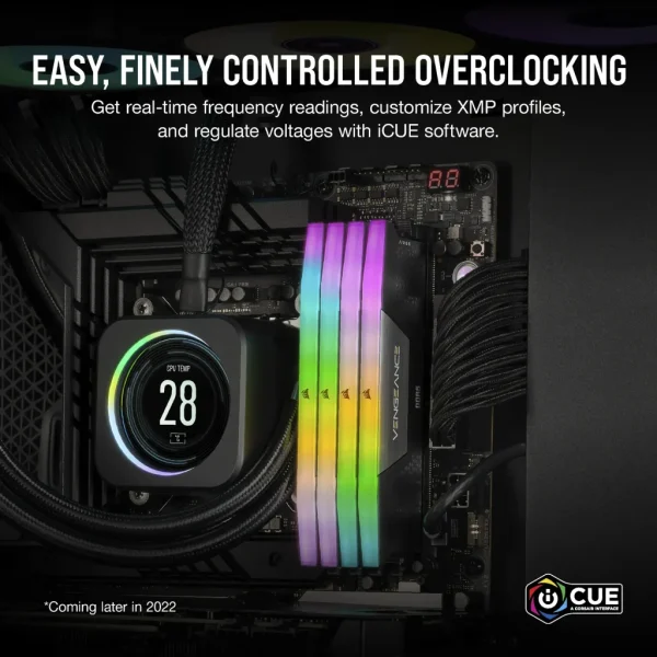 CORSAIR VENGEANCE RGB DDR5 16GB (2 x 8GB) DDR5 5200 CL40-40-40-77 1.25V Intel XMP - BLACK