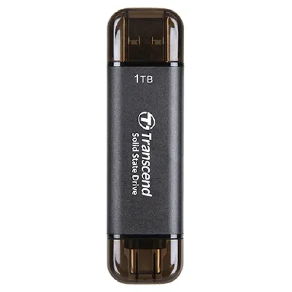 TRANSCEND 1 TB ESD310C USB3.2 TYPE A & C (USB 10Gbps) OTG COMPACT PORTABLE SSD  - Read 1050MB/s Write 950 MB/s - Black