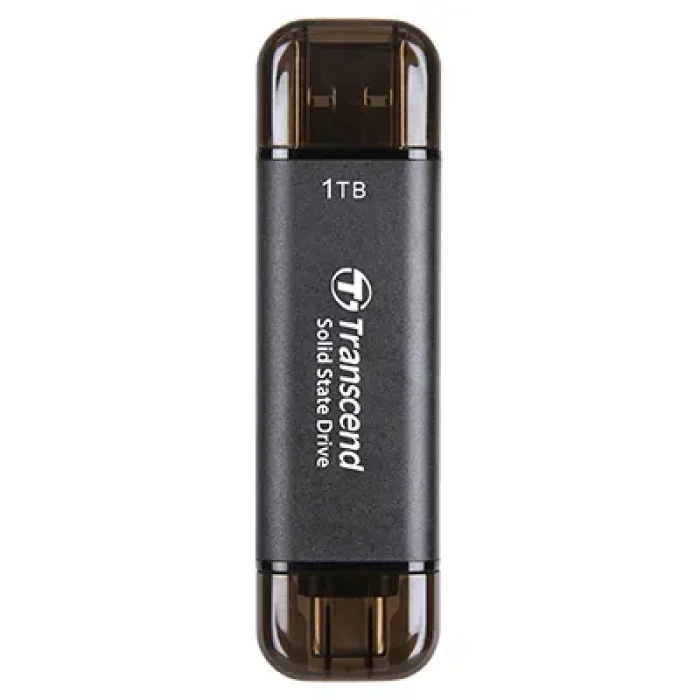 TRANSCEND 1 TB ESD310C USB3.2 TYPE A & C (USB 10Gbps) OTG COMPACT PORTABLE SSD  - Read 1050MB/s Write 950 MB/s - Black