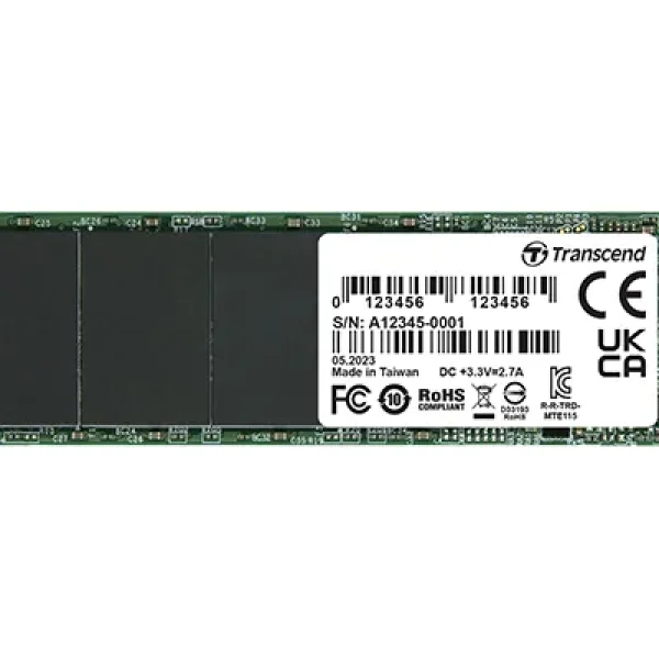 TRANSCEND 500GB MTE115S PCI-E GEN 3x4 M.2 2280 SSD 3D NAND - 3200 MB/s Read 2000 MB/s Write - 200 TBW