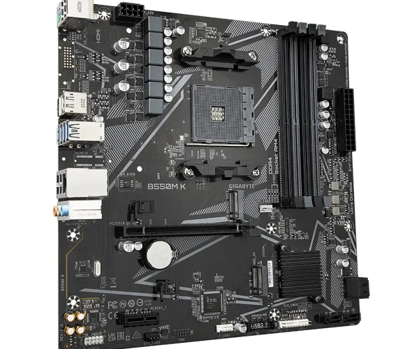 GIGABYTE AMD B550 Chipset for AMD AM4; 4x Dual DDR4; 2x M2; HDMI; DP; mATX
